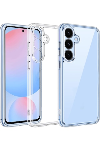 Samsung Galaxy Uyumlu S25 Kılıf Kamera Korumalı Silikon Şeffaf Kapak Şeffaf