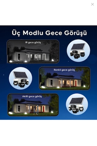 4g Solar Panelli 3 Kameralı Güvenlik Kamerası