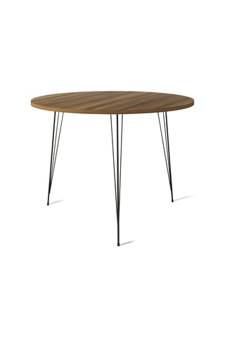 Pasific Home Sandalf Metal Ayaklı Yuvarlak Mutfak Masası Ceviz