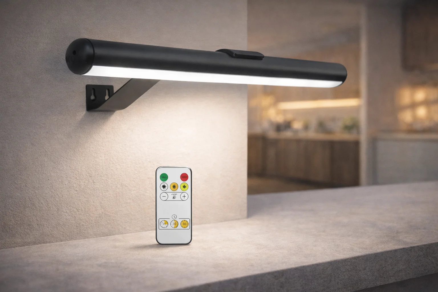 3 Renkli Yapışkanlı Ayna Üstü Tablo Üstü Şarjlı Aplik Kumandalı 6500k-4000k-3200k Siyah Kasa 1.5 Watt Ct2465