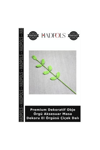 Premium Dekoratif Obje Örgü Aksesuar Masa Dekoru El Örgüsü Çiçek Dalı Çok Renkli