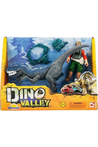 Sunman Oyuncak Oyun Set Dıno Valley Dınodanger 1fgr./1dinozor 2a. - Gri Standart
