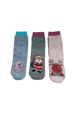 3'lü Set Pamuklu Yılbaşı Kadın Soket Çorap-çok Renkli Çok Renkli
