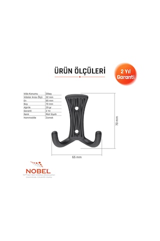 Emet Askı, Metal Vestiyer Askısı, Matsiyah, Duvar Ve Dolap Askılığı 5'li Set Vidalı Matsi Yah