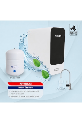 Philips Pompasız Su Arıtma Cihazı Aut3060/62