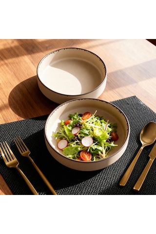 Güral Ese Valeron 2 Adet 18 Cm Salata Kasesi Mat Bej 26b 2732338