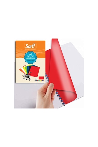 Sarff Pvc Opak Kırmızı A4 Cilt Kapağı 100Ad