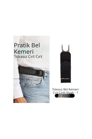 Fıvıont Metal Kancalı Tokasız Elastik Bel Kemeri 2 Adet Set Cırt Cırt Ayarlı Siyah Görünmez Pantolon Kemeri, Erkek Kadın Şort Kot Kumaş Pantolon İçin Pratik Lastikli Kemer Siyah Siyah