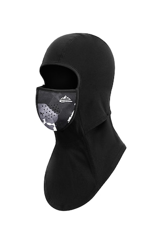 Geeroyoo Kış Sporları İçin Manyetik Bağlantılı Isıtıcı Yüz Maskesi Dtj47, Siyah/beyaz/gri, L Boy Gri