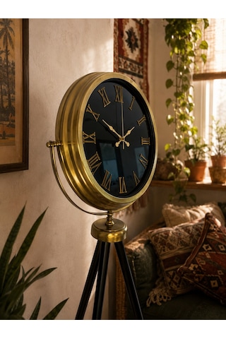 Eskitme Antique Aynalı Tripod 150 X 45 Cm Ayaklı Saat Diğer