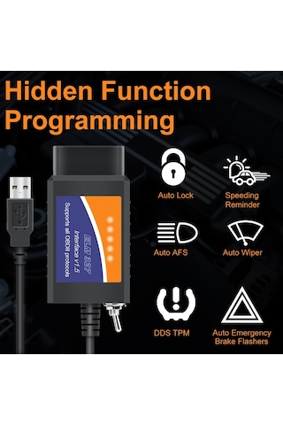 Elm 327 V1.5 Usb Obd2 Elm327 Anahtarı Ford Mazda Elm327 Forscan Elmconfig-forscan Elm327 Usb