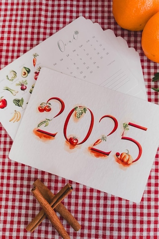 2025 Yılı Meyve Sebze Ve Yiyecek Sezonları Takvimi, Magnetli Buzdolabı Takvimi 12 Ay Takvim Mevsim