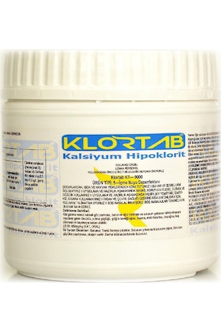 Klortab Kt9000 Tablet Klor 7Gr x 100 Ad İçme Suyu Dezenfektanı