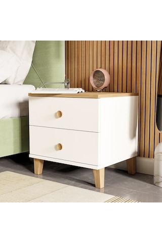 3680 Vento 2 Çekmeceli Komodin Sepet-beyaz