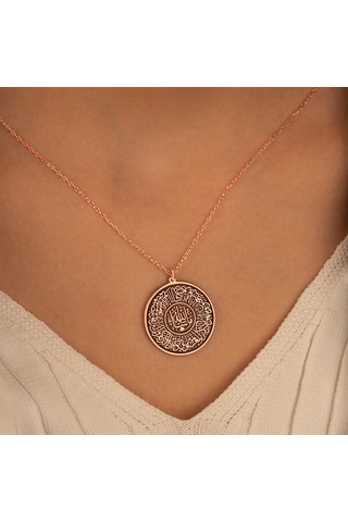 Dkmn Gümüş Nazar Duası Daire Biçimli Gümüş Kolye Kadın Gümüş Kolye Dualı Kolye