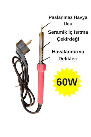 Bt 4'lü Lehim  Makinası Seti 60w Havya Kalemi Tel Lehim Pastası Elektrik Bandı