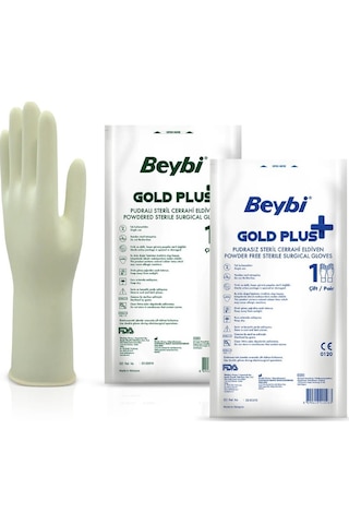 Beybi Gold Plus Pudrasız Steril Cerrahi Eldiven 10'lu 8 Beybi Gold Plus Pudrasız Steril Cerrahi Eldiven 10'lu 8