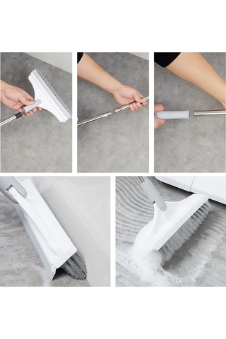 Moveevo "120 Derece Dönebilen Köşe Temizleme Fırçası Ve Pencere Kazıyıcı - Çok Amaçlı Ev Temizlik Aleti" Haki