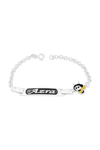 925 Ayar Gümüş Çocuk Ve Bebek İsimli Bileklik Arı Motifli St267