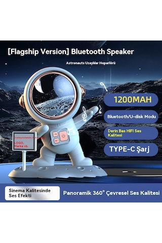 Bluetooth Astronaut Kablosuz Usb Hoparlör Ağır Bas Hıfı Ses Kalitesi