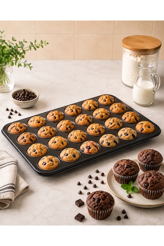 Fisko Muffin Kalıbı 24'lü Siyah