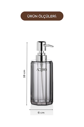 Vienev Akrilik Sıvı Sabunluk 225 Ml Şeffaf Antrasit 1991 Antrasit