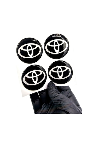 Yeni Nesil Tasarım Damla Sticker Siyah Toyota Jant Göbeği 5.5cm Uyumlu