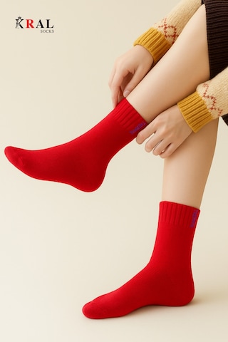 Thermo Özellikli Bambu 2x Korumalı 5 Çift Kadın Termal Renkli Kışlık Havlu Soket Çorap ASORTİ