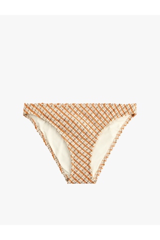 Koton Dokulu Ekose Bikini Altı Bej Desenli 6sak00170mm Ekru