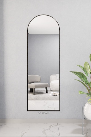 Dekoratif Ayna Oval Boy Ayna Duvar Aynası 180x60 Cm 180 X 60 Siyah 18061806775 Siyah