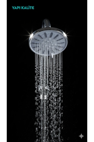 Krom Işıltılı/beyaz Başlıklı, Zambak Rengi Detayları İle 3 Fonksiyonlu Kaliteli Ve Dayanıklı El Duşu Krom