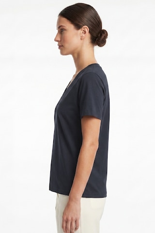 Goffra Kadın Vision V Yaka Premium Kalite Yoğun Dokulu Pamuklu T-shirt Lacivert W102-r0220-08
