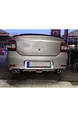 Renault Symbol Uyumlu Body Kit Difüzör 4 Çıkış Gri Yuvarlak