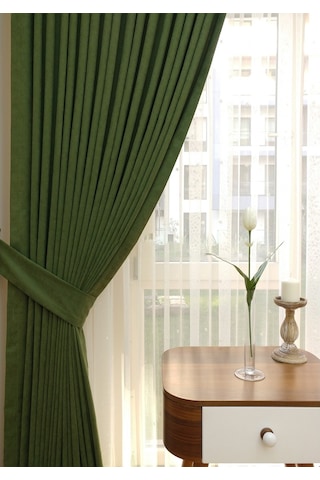 Evdepo Home Çimen Yeşili Fon Perde Tek Kanat Çimen Yeşili