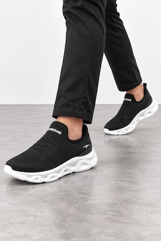 Ht Hotin Bonita Erkek Bağcıksız Triko Günlük Sneaker Ayakkabı - Siyah