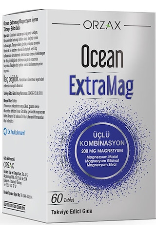 Orzax Ocean Extramag Üçlü Magnezyum Kombinasyonu 60 Tablet