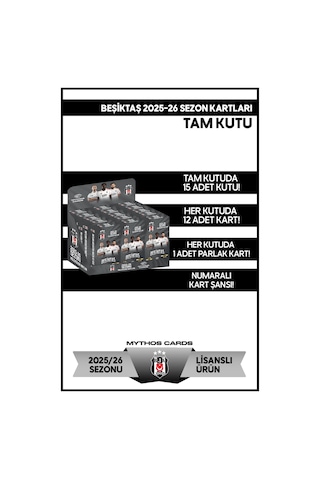 Beşiktaş 2025-26 Sezon Kartları - Tam Kutu