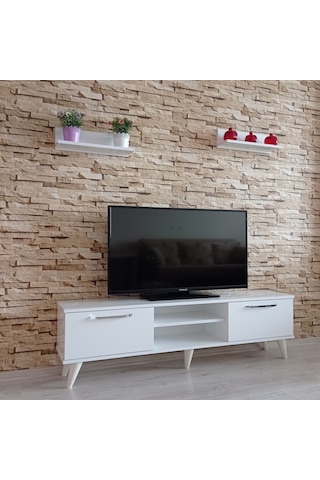 Mobilya Sepeti (Ms10)Duvar Raflı Tv Sehbası,Tv Ünitesi Beyaz