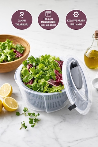 Selka Home Salata Kurutucu 4.4 Lt Gri
