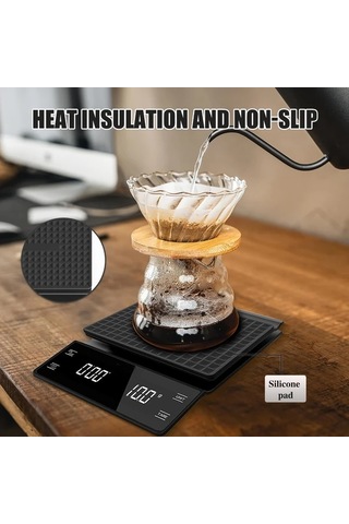 Honeybeeshop Siyah 1 Adet Mini Kahve Tartısı Zamanlayıcılı 0 3g 3kg Hassas Espresso Tartısı Dijital Mutfak Barista Tartısı Siyah-