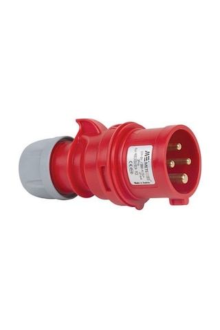 METE ENERJİ 406103V 4X16A. Ip44 Düz Fiş-(Vidalı Bağ.)