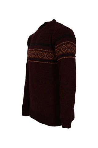 Erkek Kazak Sıfır Yaka Regular Triko Kazak Fit Bordo Rar01113 001