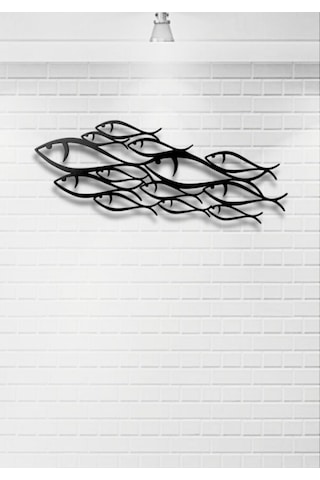 Family Fish Modern Metal Duvar Dekoru