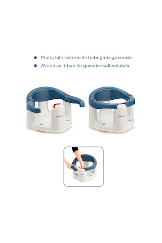 Babyjem Önden Açılır Mama Sandalye Oturağı Ve Minderi - 2 ' Li Set İndigo Mavi