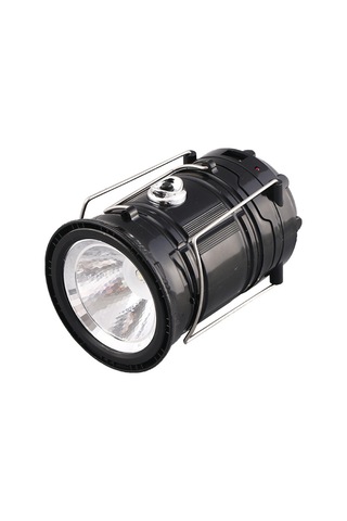 Jeehugo Siyah Güneş Enerjili Çadır Lambası, Elden Taşınabilir, Usb Doluş, Fener Modu, Cep Telefonu İçin Acil Şarj Portu Siyah