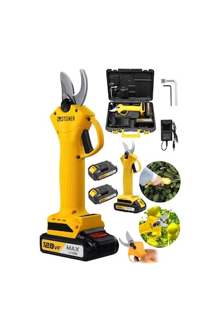 Steiner 128 Vf 10 Ah Çift Akülü Bağ Makası Dal Budama Makası Sarı