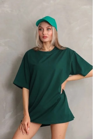 Efnaz Style Regular Fit Tişört Bisiklet Yaka Yazlık Kısa Kol Basıc T-shirt - Yeşil