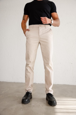 Braccas Erkek Armürlü Slim Fit Bej Pantolon Bej