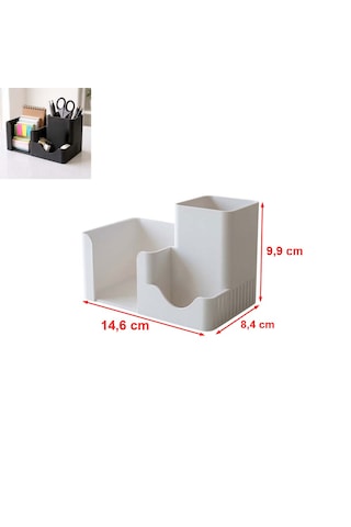 Özel Üretim 3 Bölmeli Notluk Ataşlık Kalemlik Vb. Masa Seti Ebat: 14,6 Cm X 8,4 Cm X 9,9 Cm Siyah