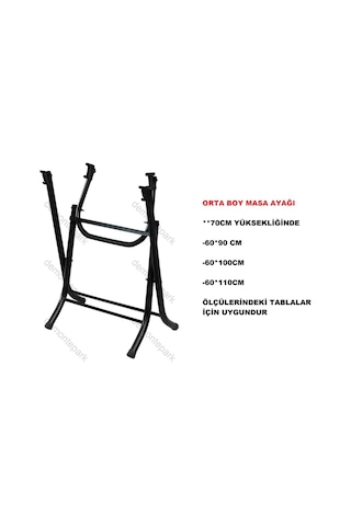 katlanır masa ayağı-orta boy-siyah renk